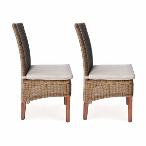 Nikaia Wicker Chair – Brown (Set of 2) - Lam Hiep Hung JSC