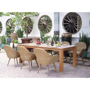 Galatsi Wooden Dining Table – Brown - Lam Hiep Hung JSC