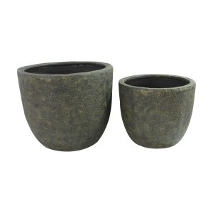 Egg Poly Planter (Set Of 2) – Green Grey - Lam Hiep Hung JSC