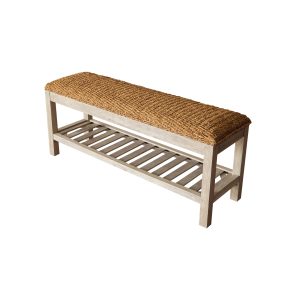Lindos Water Hyacinth Wood Bench – Grey - Lam Hiep Hung JSC