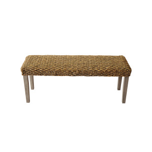 Valencia Water Hyacinth Wood Bench – Grey