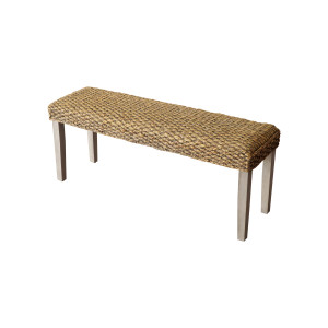 Valencia Water Hyacinth Wood Bench – Grey