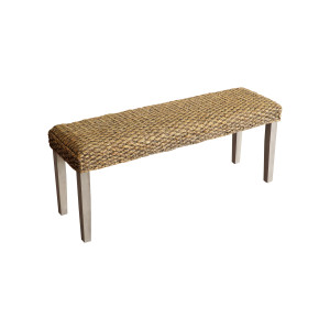 Valencia Water Hyacinth Wood Bench – Grey