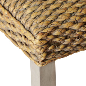 Valencia Water Hyacinth Wood Bench – Grey