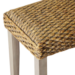 Valencia Water Hyacinth Wood Bench – Grey