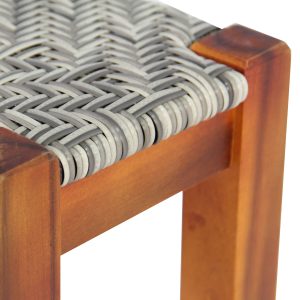 Dale Poly rattan wood Stool – Grey (Set of 2) - Lam Hiep Hung JSC