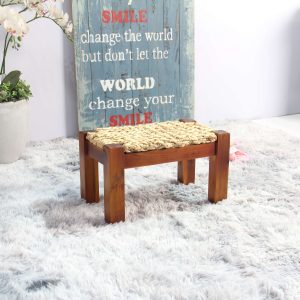 Dock water hyacinth Wood stool – Natural (Set of 2) - Lam Hiep Hung JSC