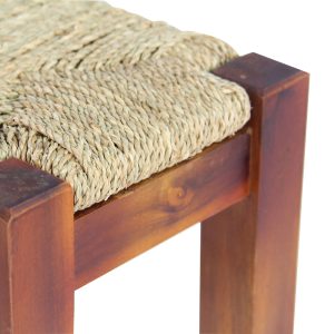 Dee Seagrass Wood Stool – Natural (Set of 2) - Lam Hiep Hung JSC