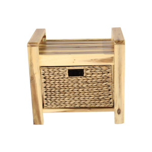 Brae water hyacinth Wood Storage Stool – Brown - Lam Hiep Hung JSC