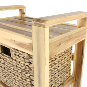 Brae water hyacinth Wood Storage Stool – Brown - Lam Hiep Hung JSC
