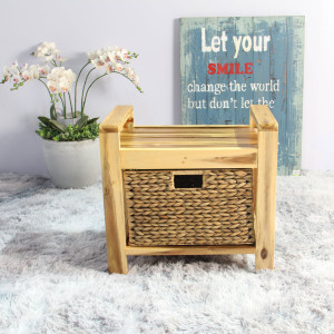 Brae water hyacinth Wood Storage Stool – Brown - Lam Hiep Hung JSC