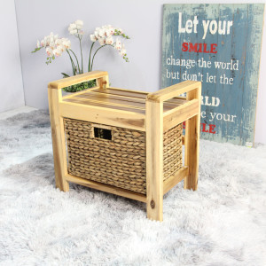 Brae water hyacinth Wood Storage Stool – Brown - Lam Hiep Hung JSC