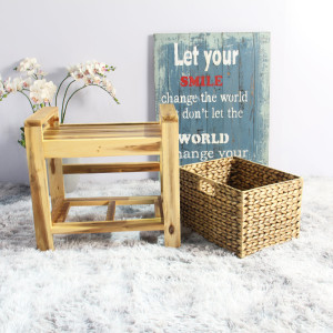 Brae water hyacinth Wood Storage Stool – Brown - Lam Hiep Hung JSC