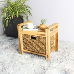 Brae water hyacinth Wood Storage Stool – Brown - Lam Hiep Hung JSC