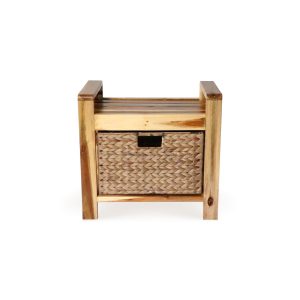 Brae water hyacinth Wood Storage Stool – light Brown - Lam Hiep Hung JSC