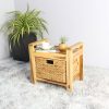 Brae water hyacinth Wood Storage Stool – light Brown - Lam Hiep Hung JSC