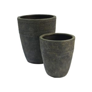 Milan Urn Poly Planter (Set Of 2) – Green Brown - Lam Hiep Hung JSC