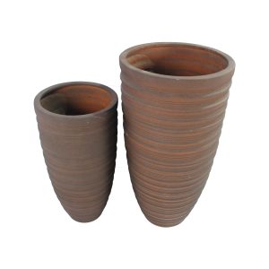 Shine Urn Poly Planter (Set Of 2) – Red Brown - Lam Hiep Hung JSC