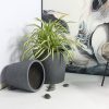 Rugen Cylindrical Round Poly Planter (Set Of 2) – Dark Grey - Lam Hiep Hung JSC