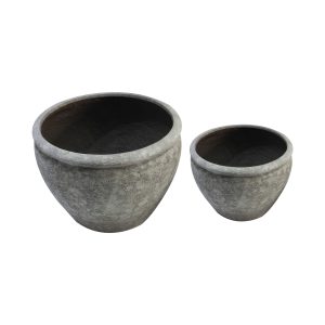 Terre Poly Planter (Set Of 2) – Grey - Lam Hiep Hung JSC