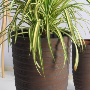 Shine Urn Poly Planter (Set Of 2) – Red Brown - Lam Hiep Hung JSC